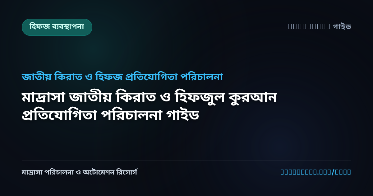 মাদ্রাসা জাতীয় কিরাত ও হিফজুল কুরআন প্রতিযোগিতা পরিচালনা গাইড