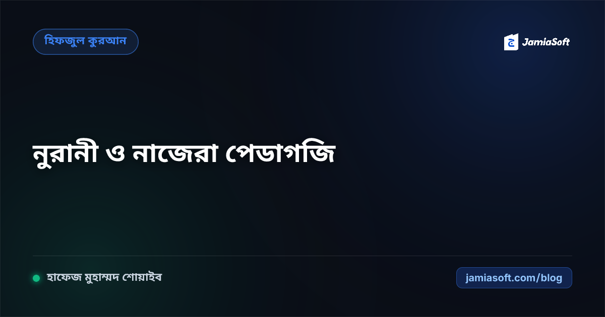 নুরানী ও নাজেরা বিভাগে শিশুদের আরবি হরফ চেনা ও দ্রুত কুরআন পঠন পেডাগজি: আধুনিক শ্রেণিকক্ষ ব্যবস্থাপনা এসওপি
