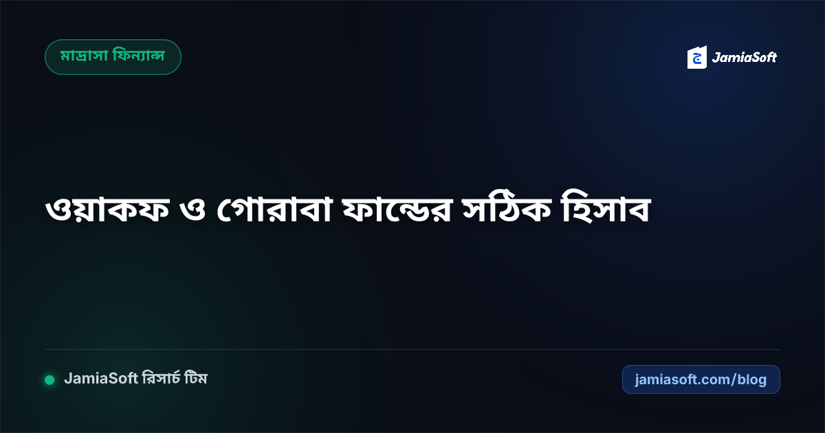 মাদ্রাসার ওয়াকফ সম্পত্তি ও গোরাবা ফান্ডের শরয়ী নীতিমালা এবং ডিজিটাল হিসাব পদ্ধতি