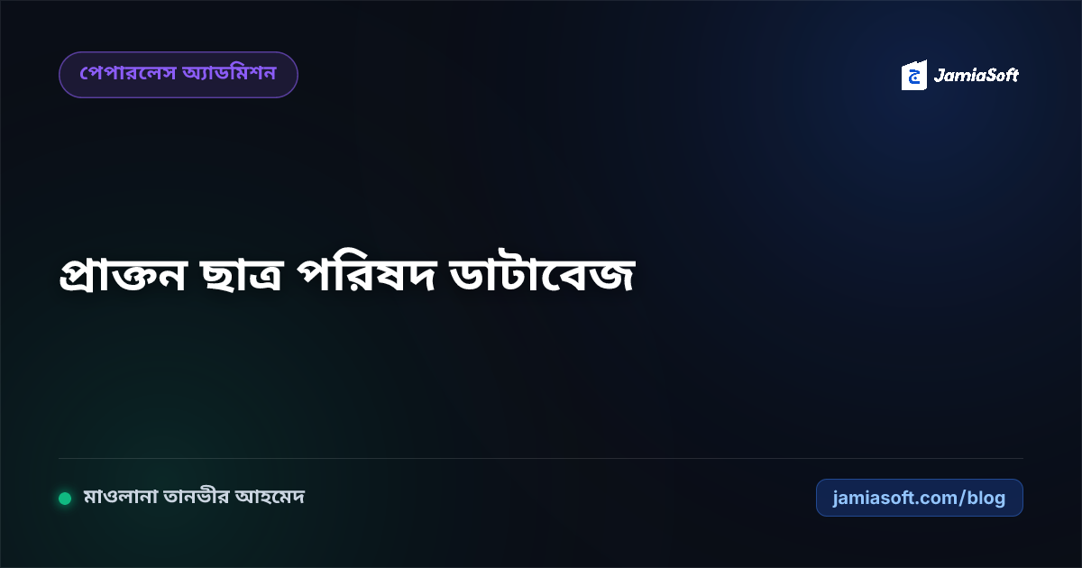 মাদ্রাসার প্রাক্তন ছাত্র পরিষদ (Alumni) ডাটাবেজ গঠন ও প্রাতিষ্ঠানিক নেটওয়ার্কিং